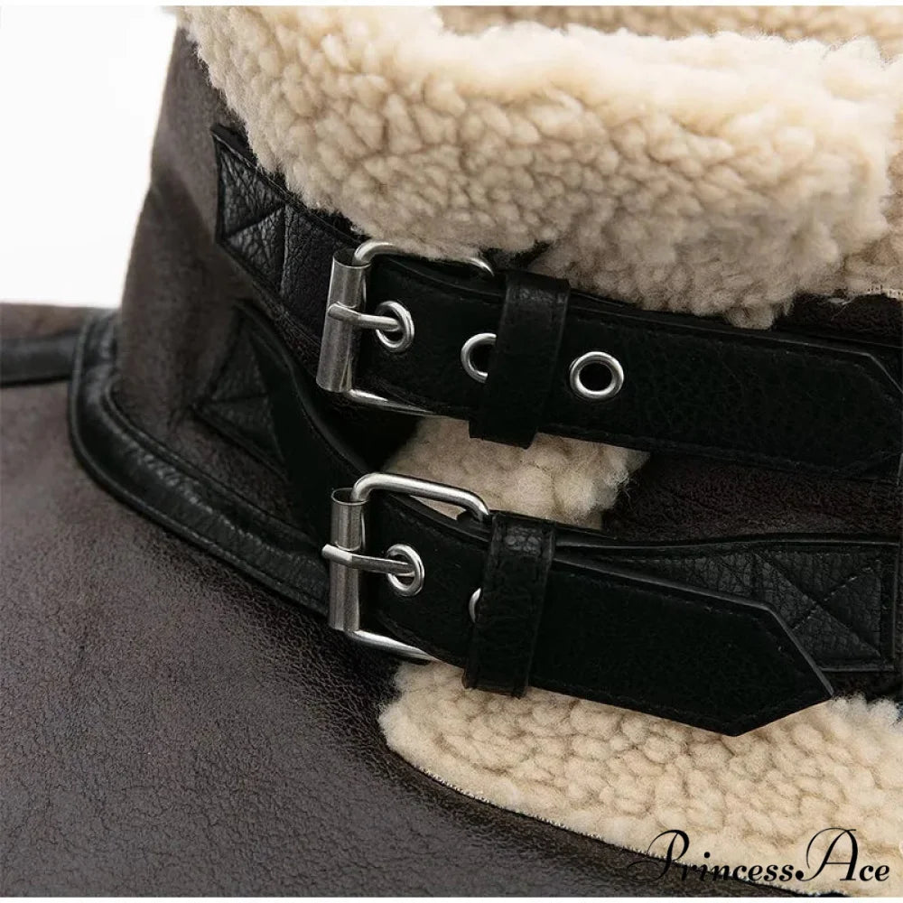 Faux Fur Stylish Double-sided Zipper Jacket