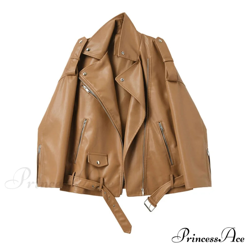 Faux Leather Cool Loose Coat 4 / S