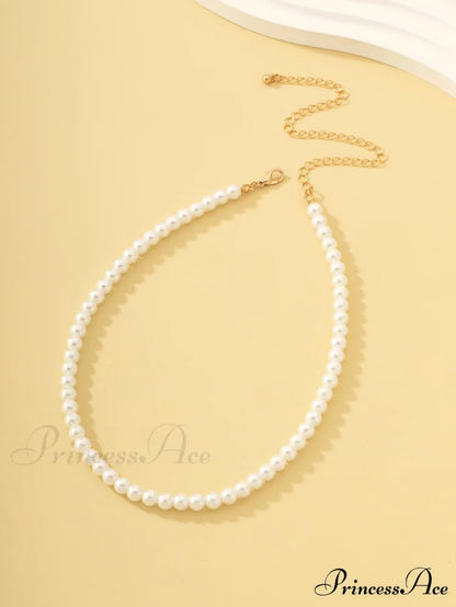 Faux Pearl Beaded Necklace