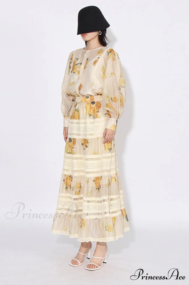 Faye Floral Top Charming + Skirt Set
