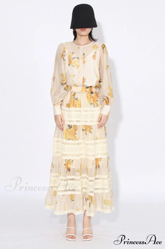 Faye Floral Top Charming + Skirt Set