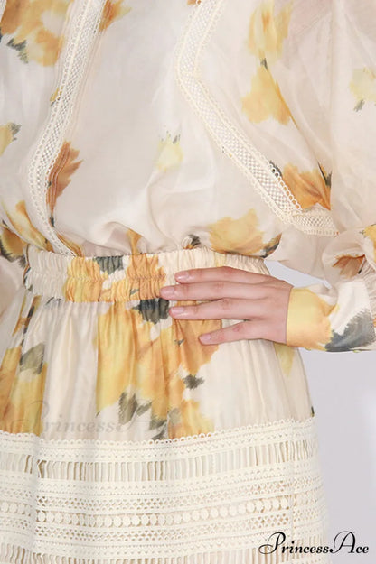 Faye Floral Top Charming + Skirt Set