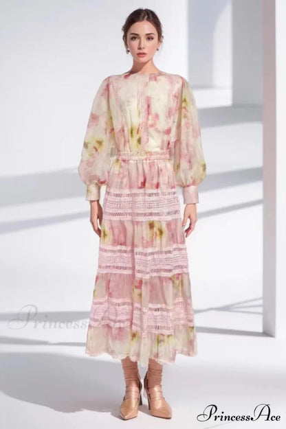 Faye Floral Top Charming + Skirt Set