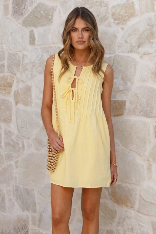 Solid Casual Strap Splice Mini Dress