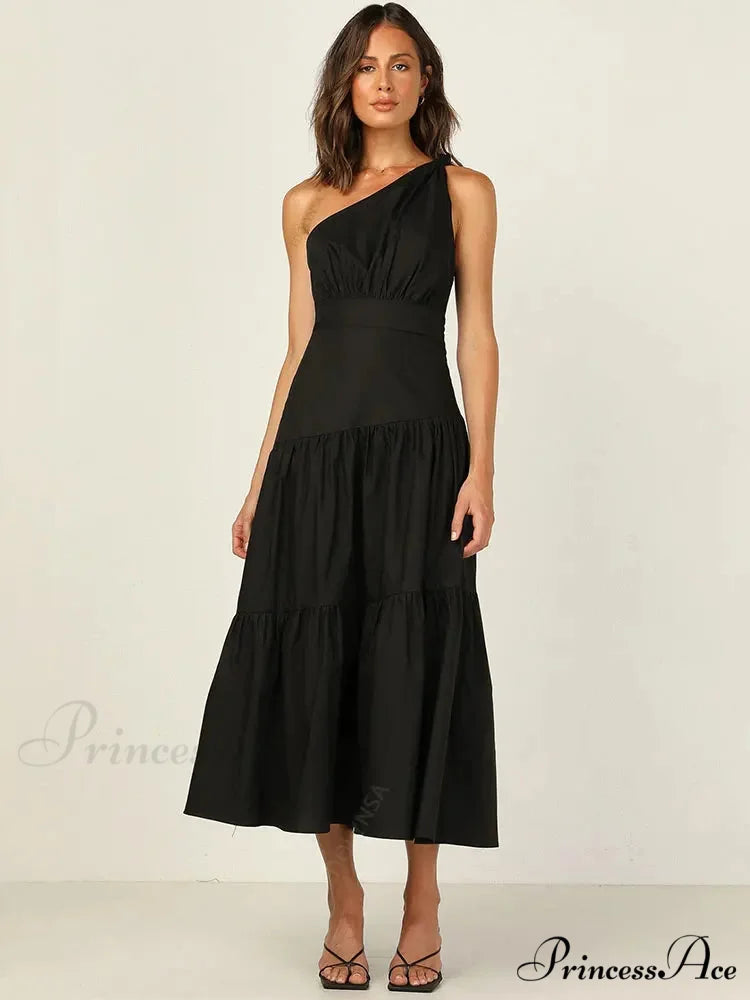 Feathers Strapless Sleeveless Split Hem Evening Maxi Dress Black / S