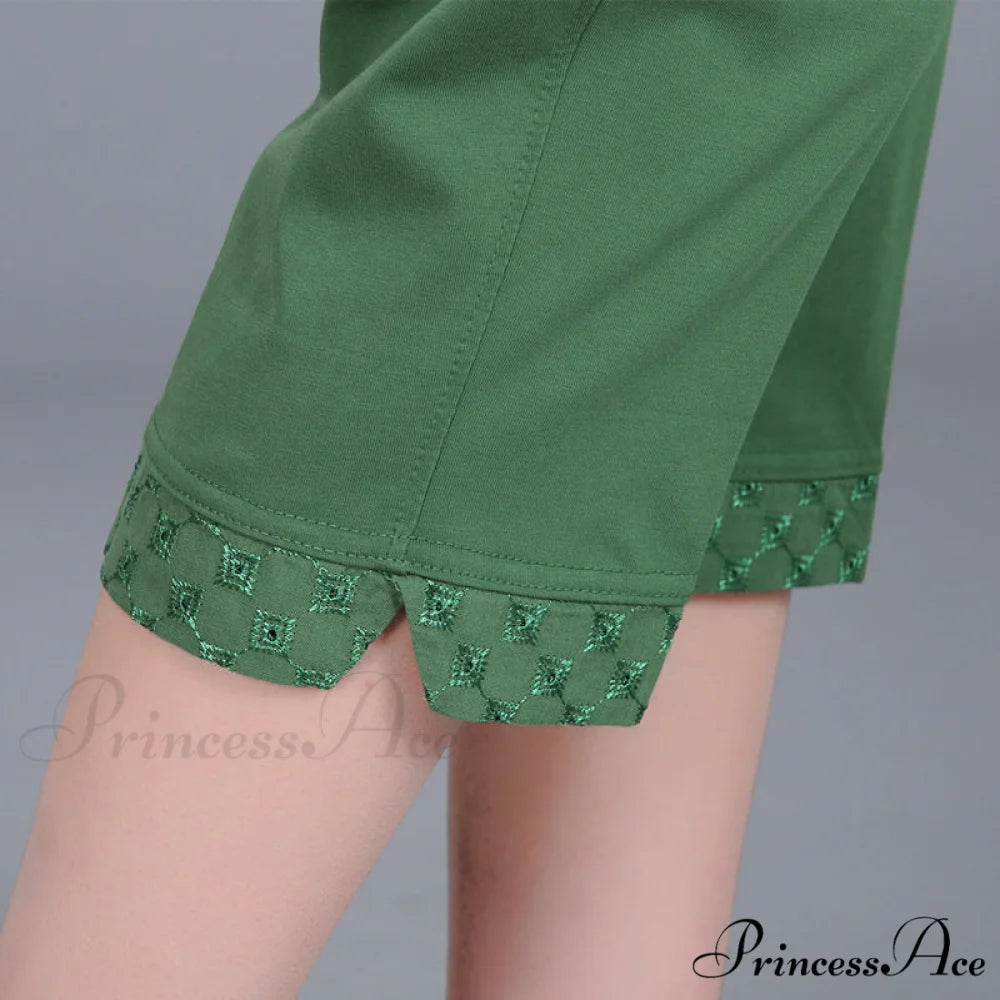 Female Breeches High Waist Capris Pants