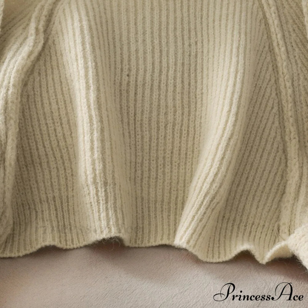 Female Solid Casual Chic Short Knitted Cardigans