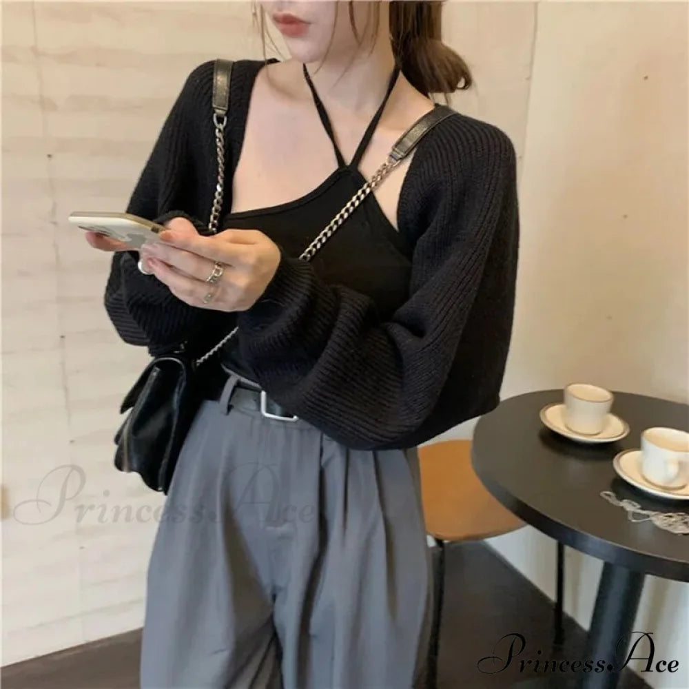 Female Solid Casual Chic Short Knitted Cardigans