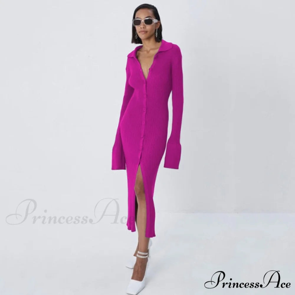 Female Warm Thick Party Long Dresses Rose / S