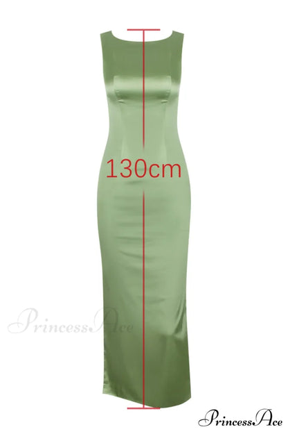 Filomena Olive Boat Charming Neck Maxi Dress