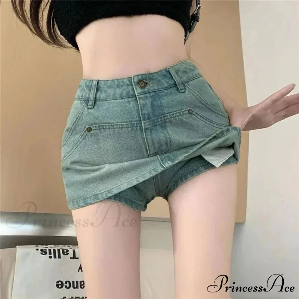 Firm Celebration Azure Denim Skirt skirts-250223