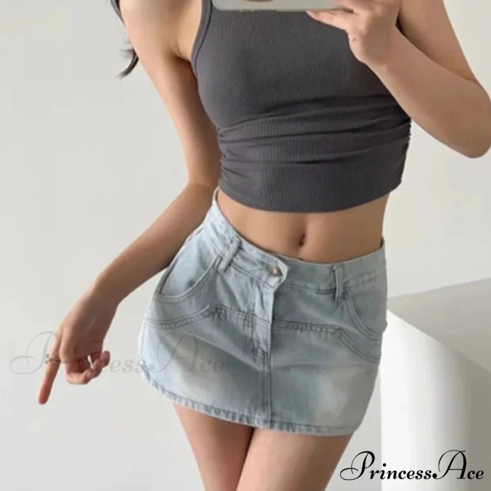 Firm Celebration Azure Denim Skirt skirts-250223