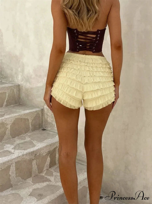 Firm Tiered Gathered Sleek Brief short-250223