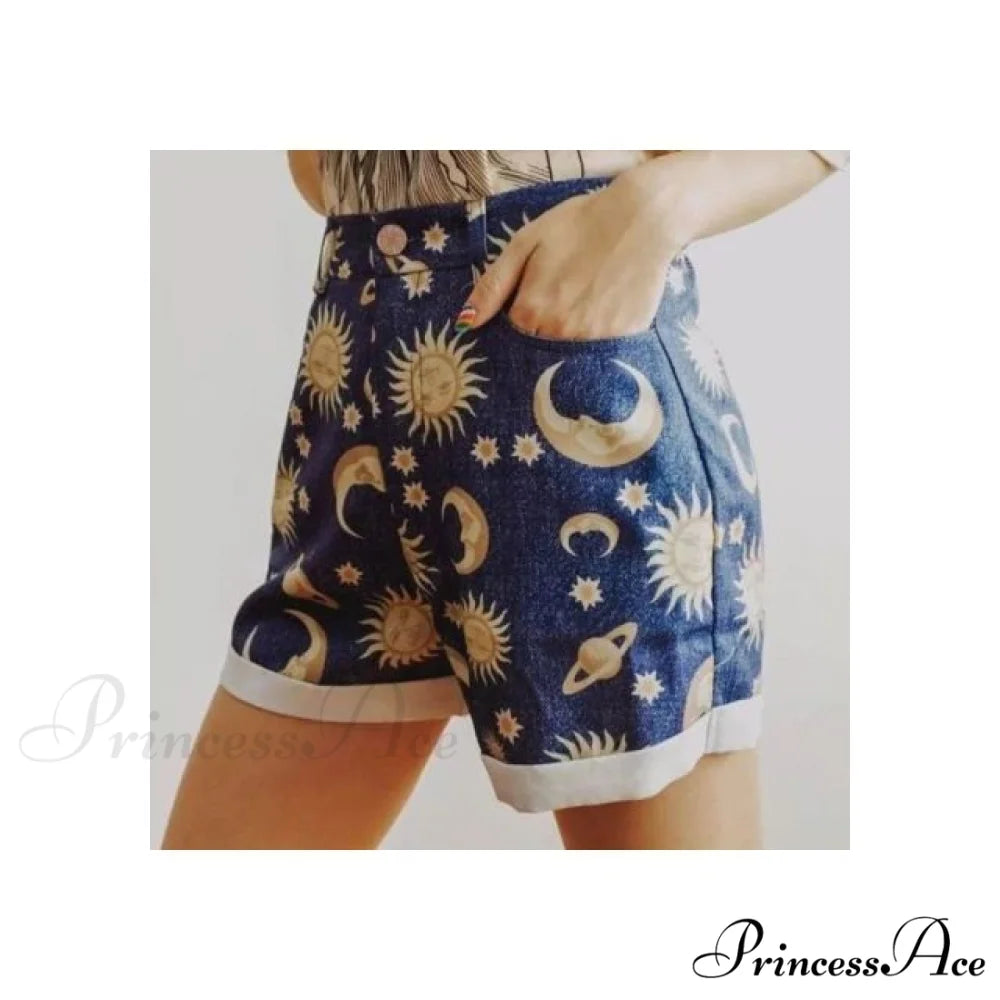 Fit Planet Printed Pattern Shorts blue / S