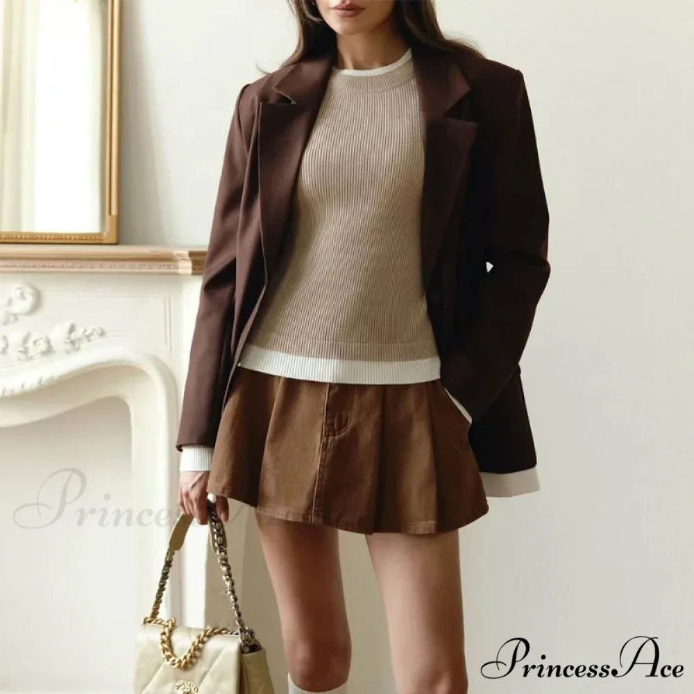 Fitted Sleek Extended Sleeve Round-neck Sweater swraters-241228
