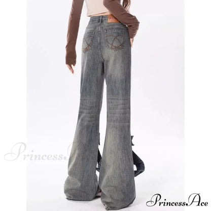 Flare Trousers Women Bow Patchwork Pants pants-241228