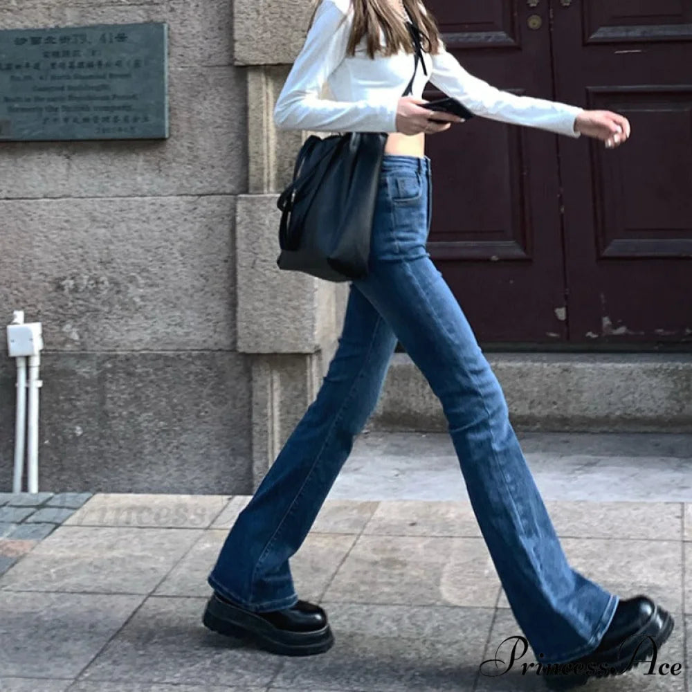 Flared Blue Straight Slim Body Jeans