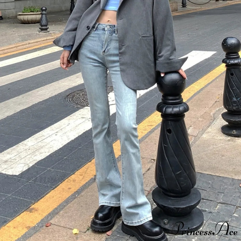 Flared Blue Straight Slim Body Jeans