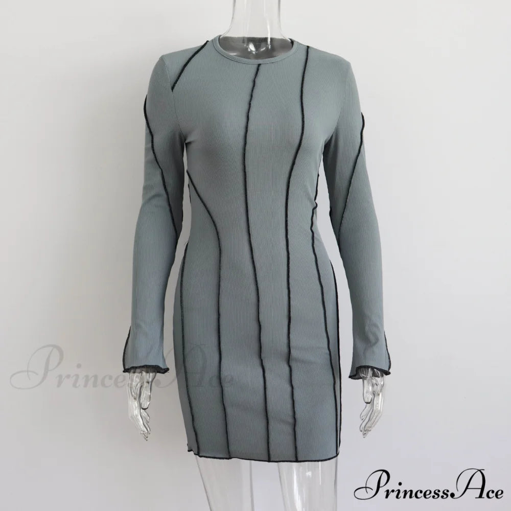 Flared Sleeve Dress M / Black
