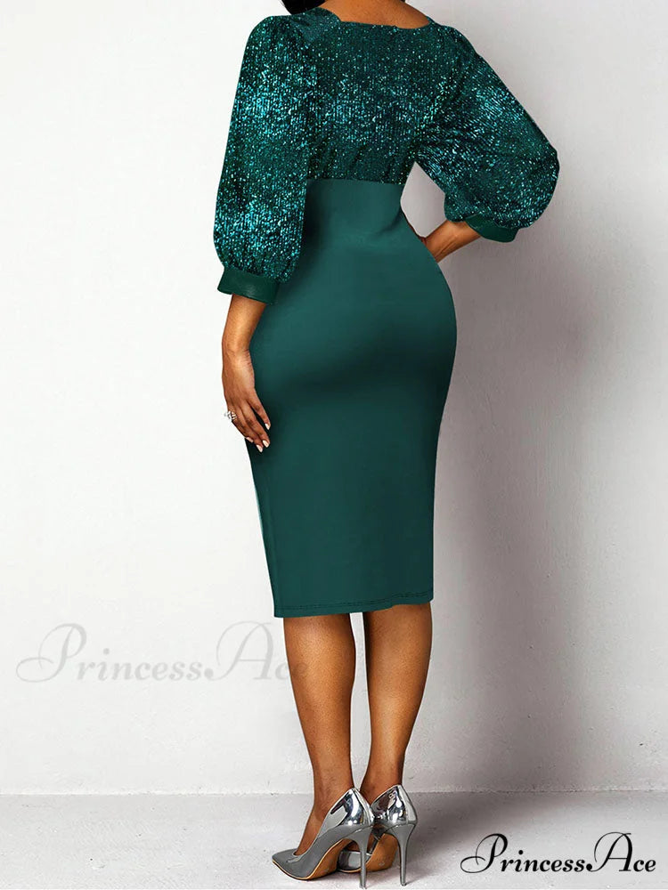 Flared Sleeves Graceful Button Shirt Dress