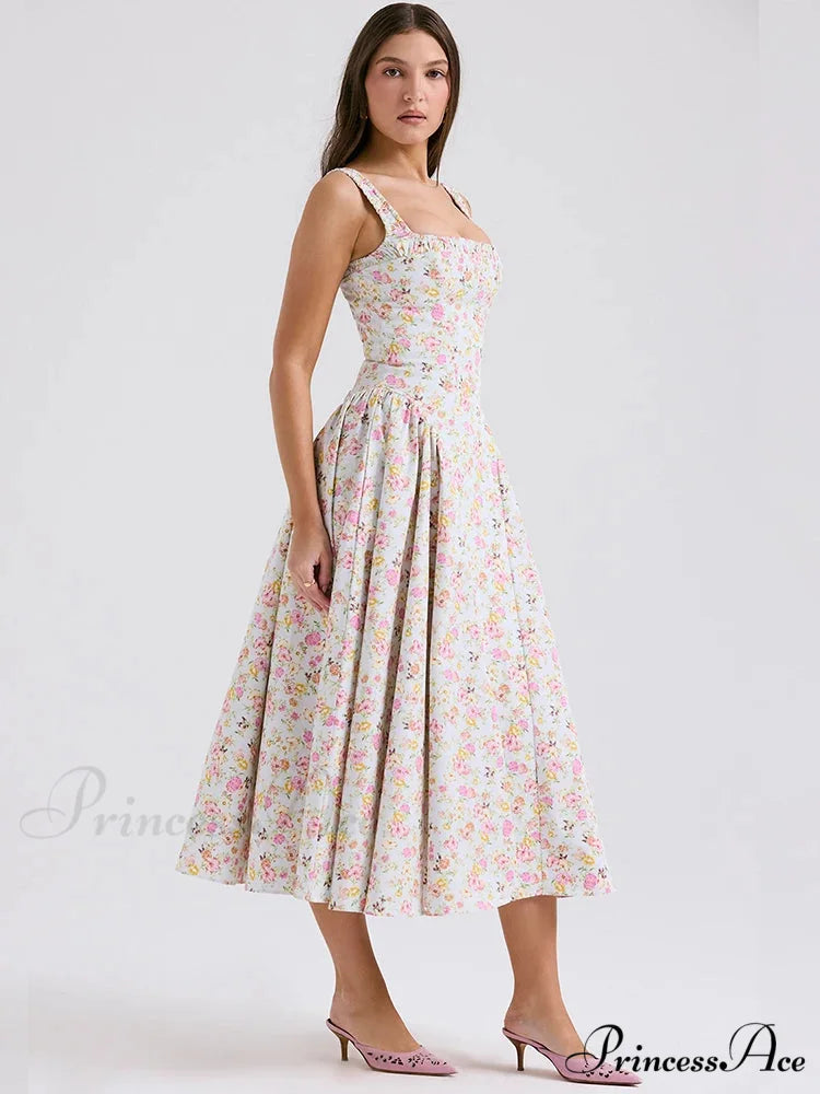 Flared Sophisticated Medium-Length Holiday Dress vacationdress-250223