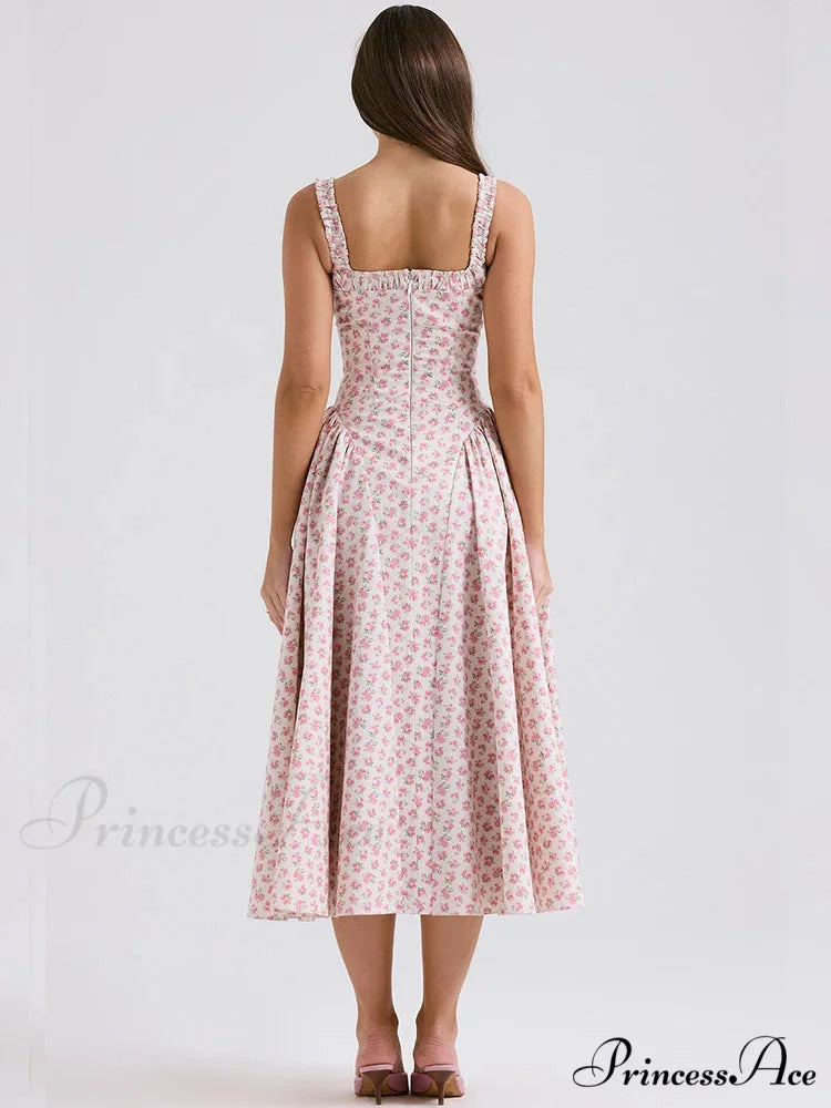 Flared Sophisticated Medium-Length Holiday Dress vacationdress-250223