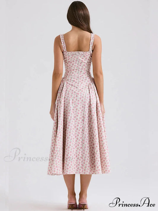 Flared Sophisticated Medium-Length Holiday Dress vacationdress-250223