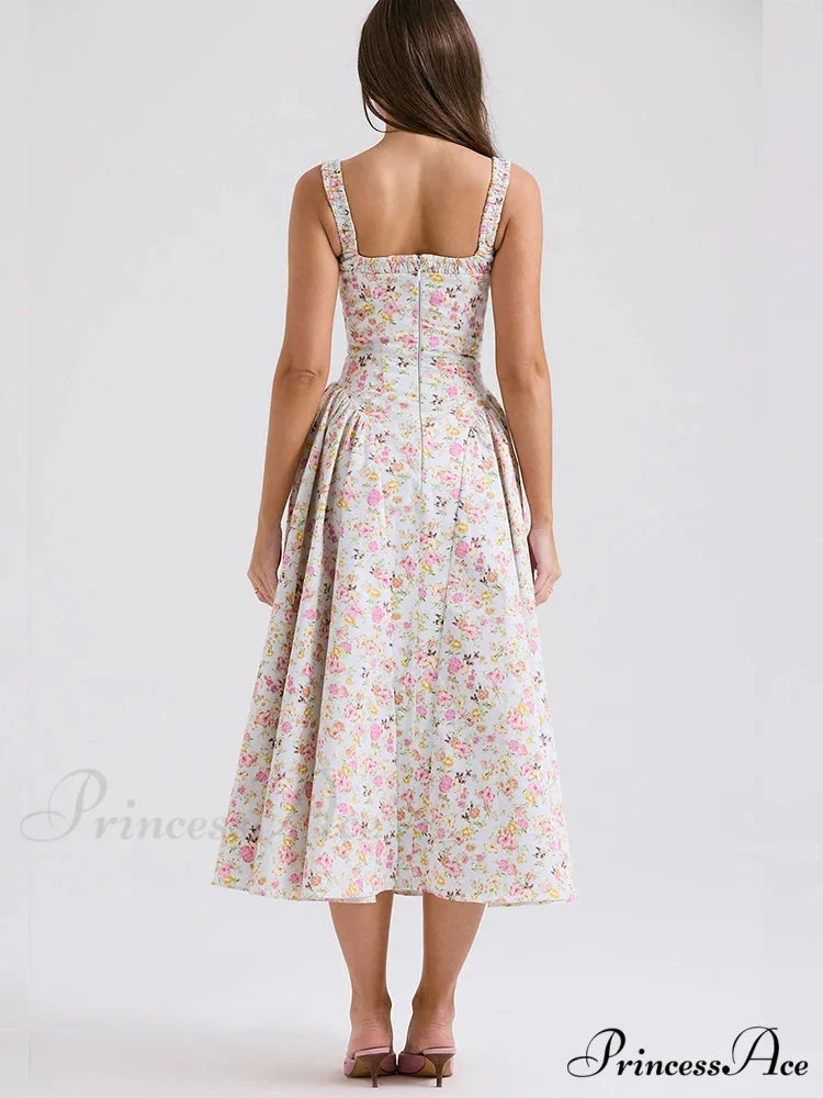 Flared Sophisticated Medium-Length Holiday Dress vacationdress-250223