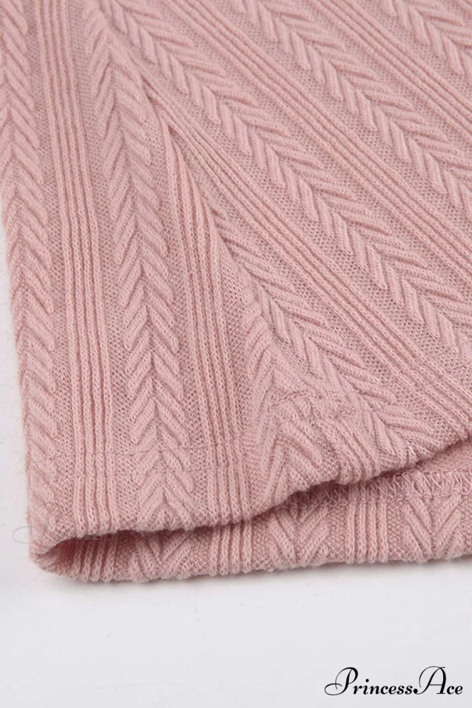 Flares Sleeve Backless Cable Knit Dress