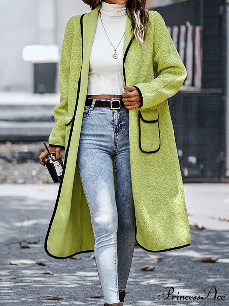 Fleece Charming Solid Coat Light Green / S