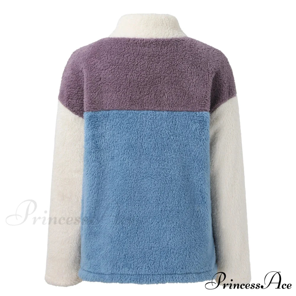 Fleece Fuzzy Faux Shearling Zipper Coat