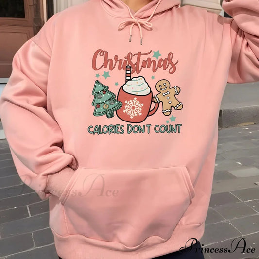 Fleece Lined Casual Drawstring Sports Christmas Tree Hoodie Christmas Hoodies-L