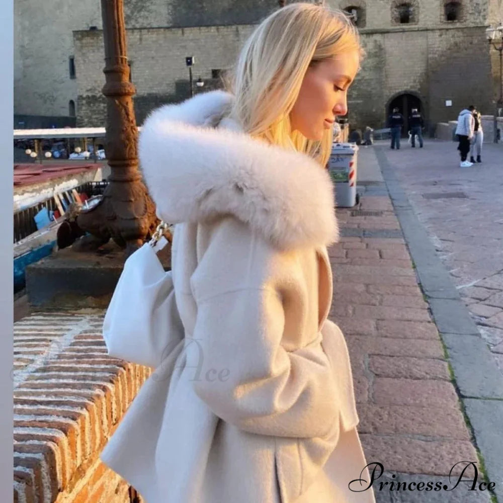 Fleece Sly Fur Hooded Winter Overcoat overcoats-241228