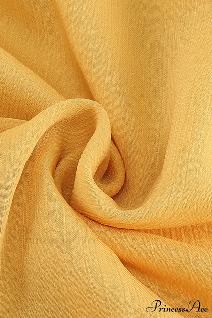 Fleur Yellow Stylish Strapless Cutout Gown
