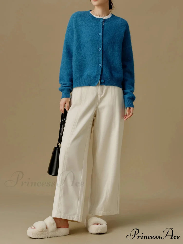 Flexible Circular Neck Winter Knitted Cardigan for Women cardiagn-250126