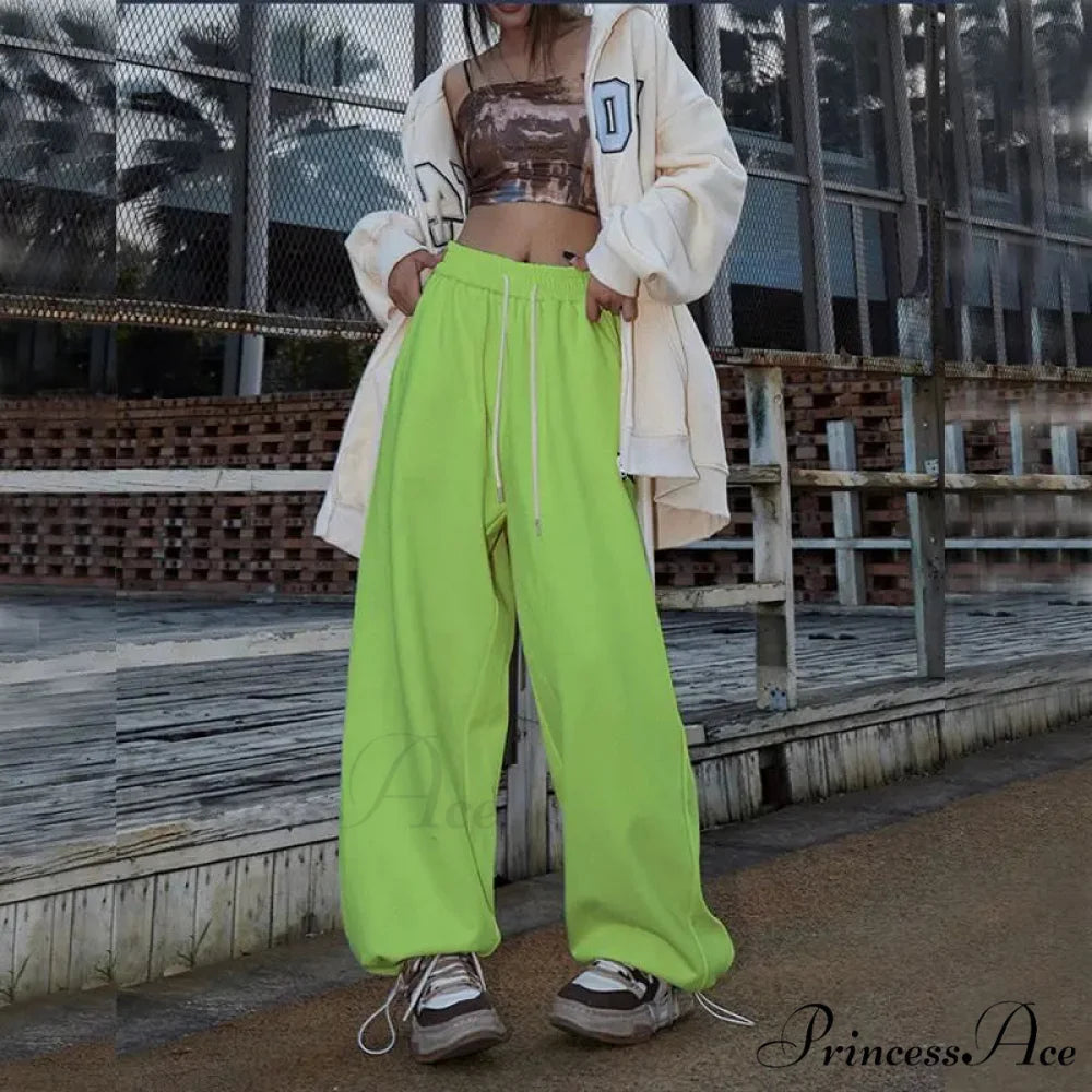 Flexible Tall Waist Dance Trousers green / S pants-241228