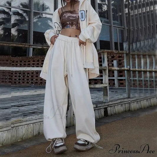Flexible Tall Waist Dance Trousers White 1 / S pants-241228