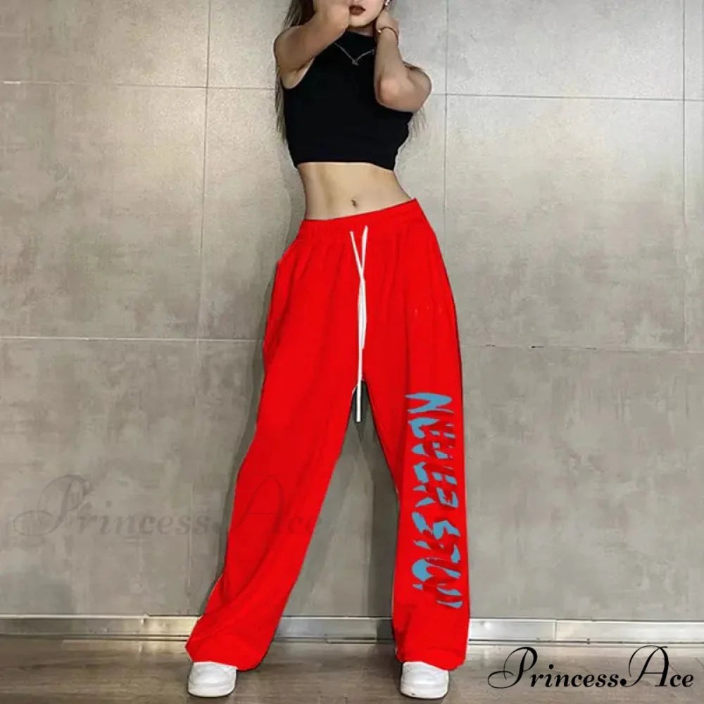 Flexible Waist Informal Running Trousers 1 Red / S (40-50KG) pants-241228