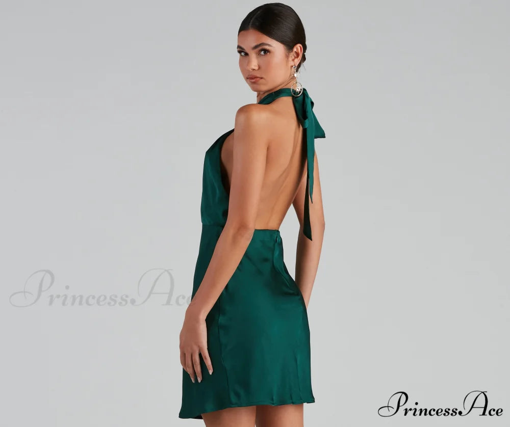 Flirtatious Flare Stylish Halter Skater Dress