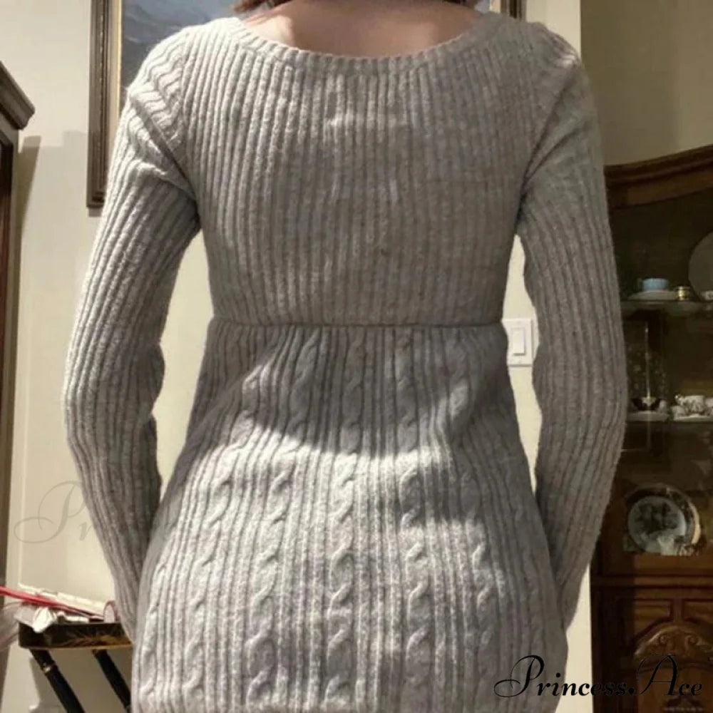 Flirtatious Knitted Sweaters Babydoll Blouses Extended Sleeve Knitwear Females knittop-250126