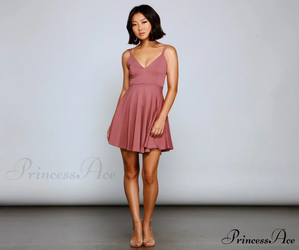 Flirty And Frilly Charming Pleated Skater Dress