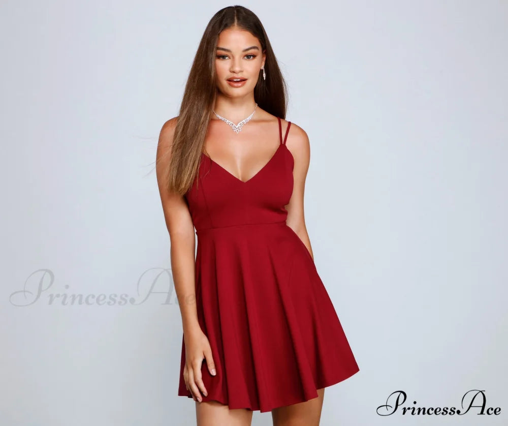 Flirty And Frilly Charming Pleated Skater Dress