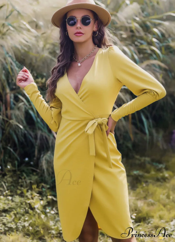 floral A-line skirt printed dress with long sleeves