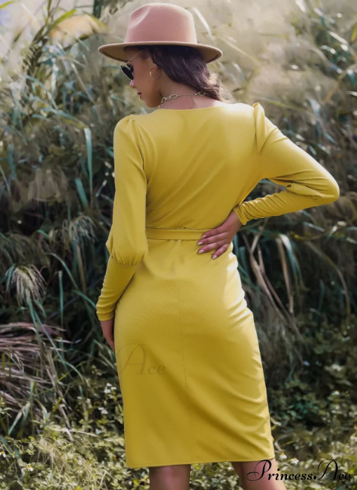 floral A-line skirt printed dress with long sleeves