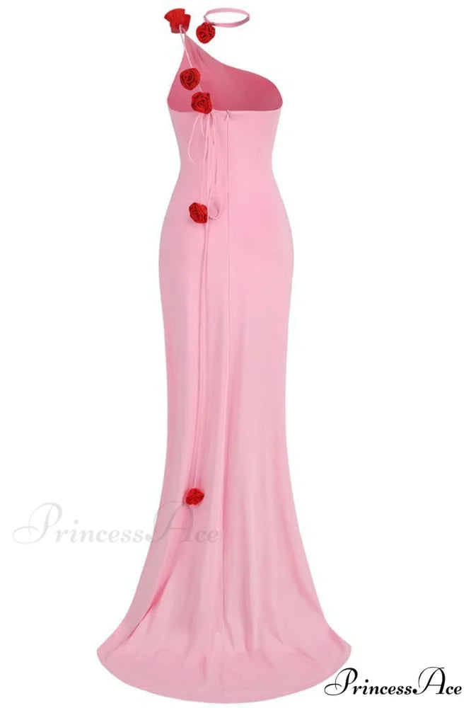 Floral-Appliqu鑼?One Stylish Shoulder Gown