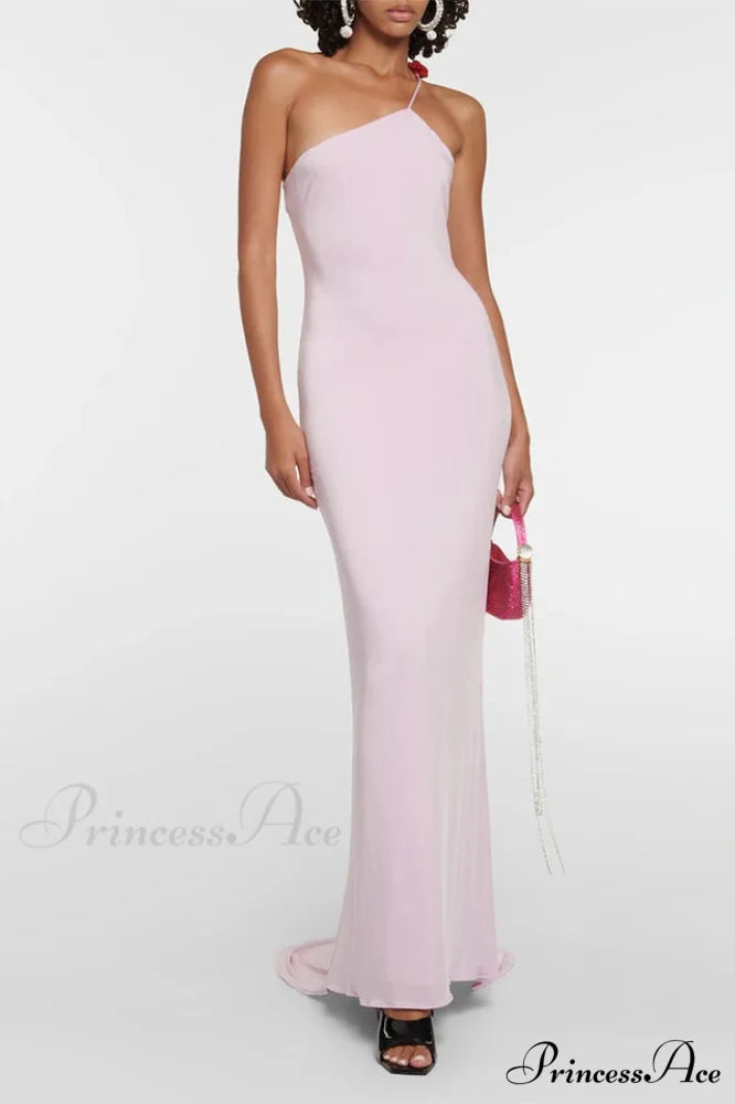 Floral-Appliqu鑼?One Stylish Shoulder Gown