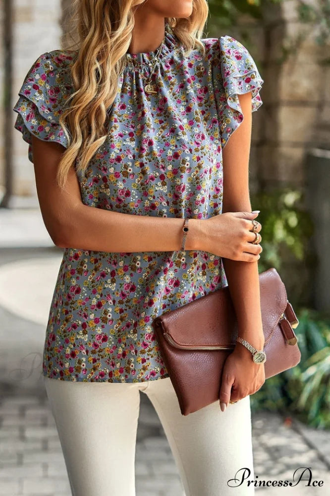 Floral Flutter Stylish Sleeve Top