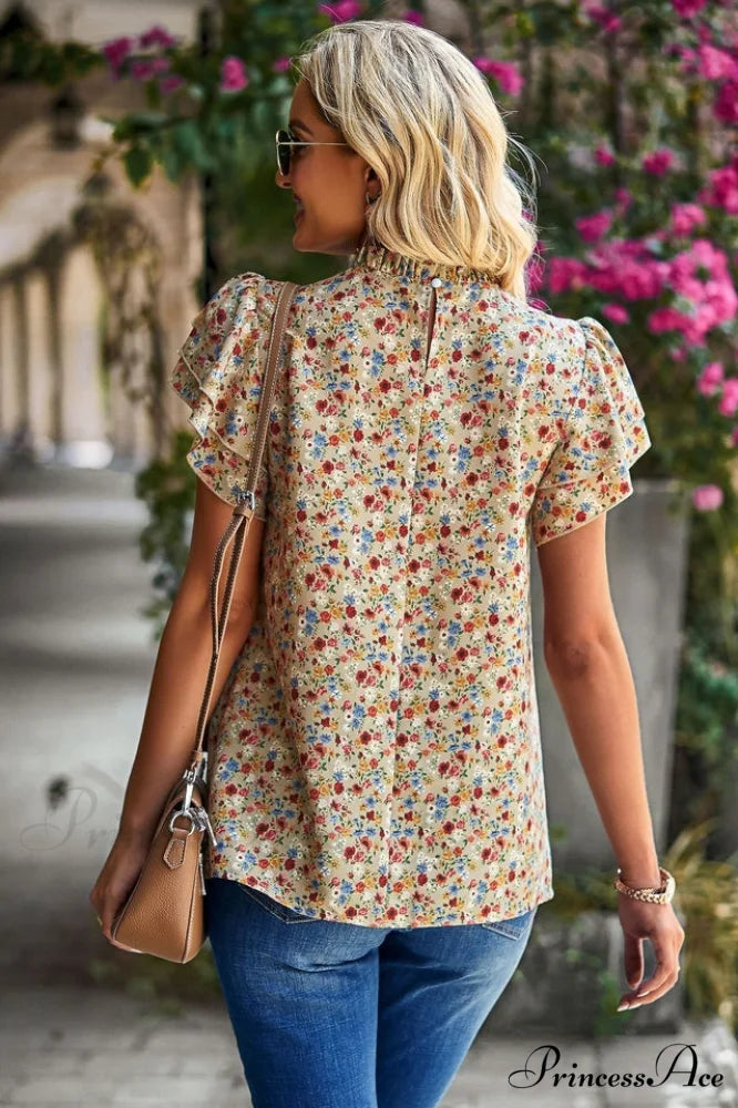Floral Flutter Stylish Sleeve Top