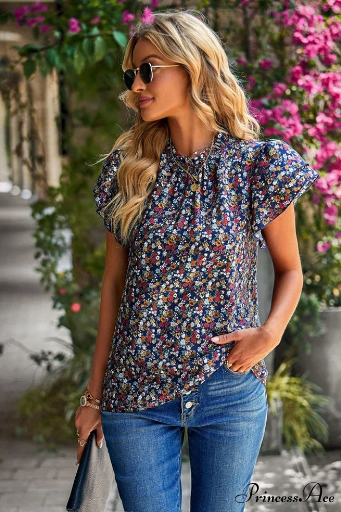 Floral Flutter Stylish Sleeve Top
