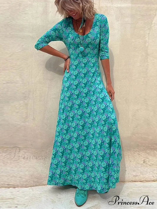 Floral Print Stylish Midi Dress